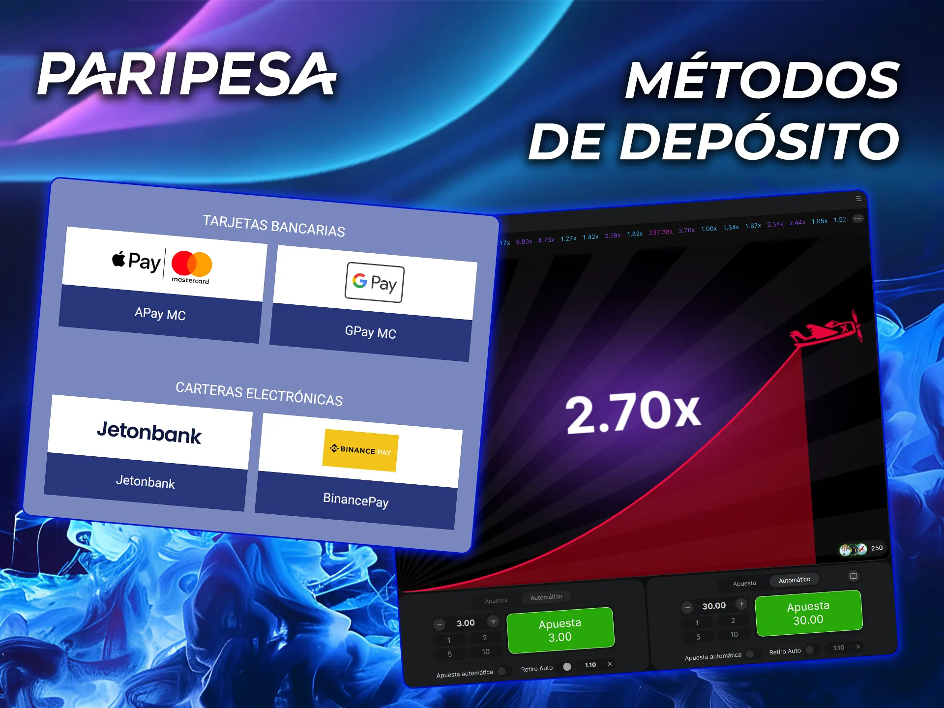 Descubre los métodos de depósito disponibles para Aviator en el casino PariPesa y recarga tu cuenta.