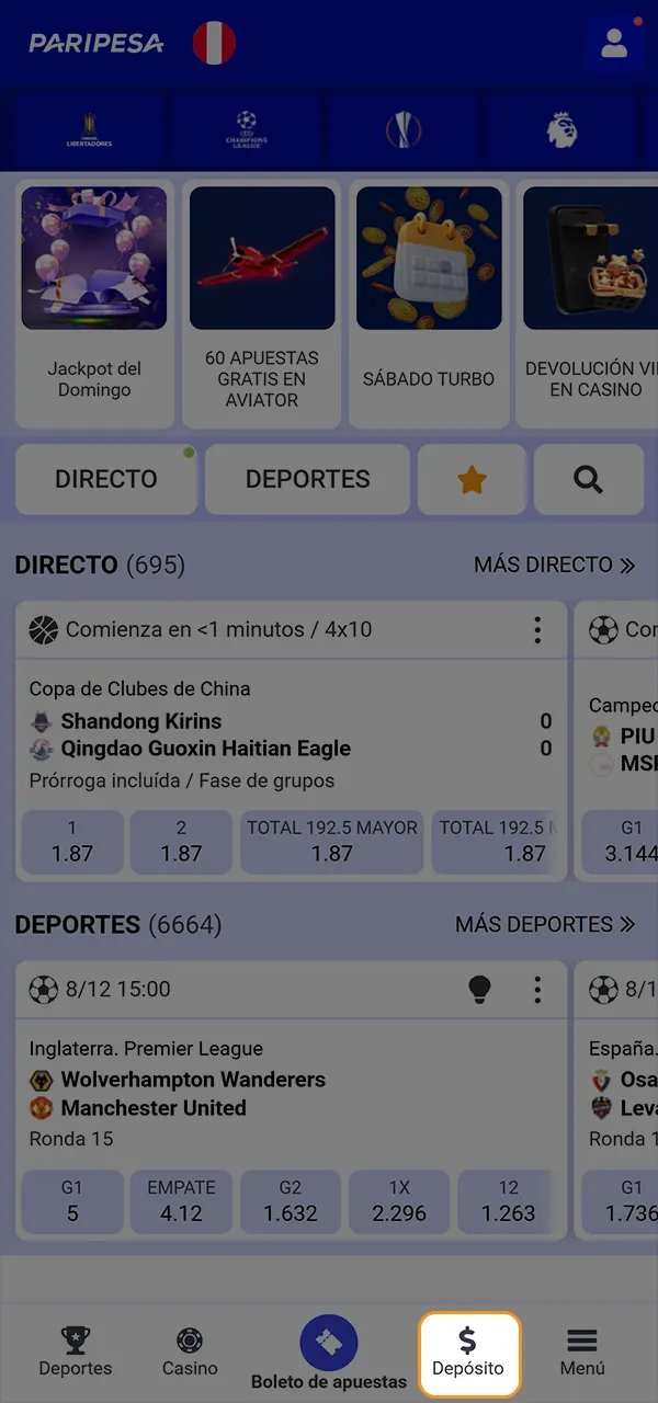 Haz un depósito en PariPesa y empieza a jugar a tus juegos favoritos.