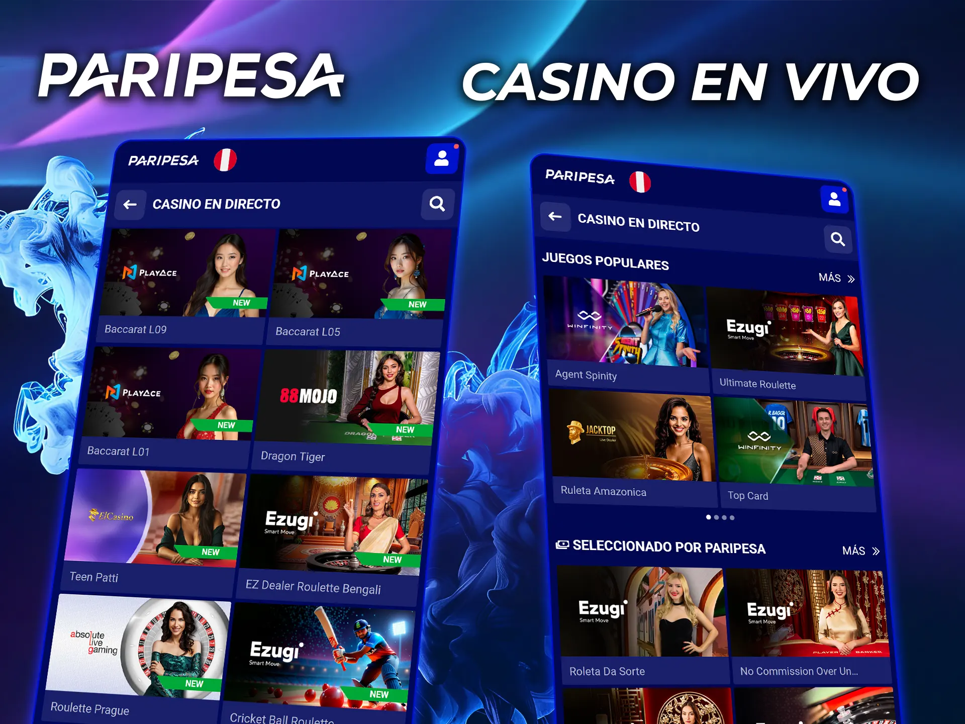 Entra en el casino en vivo PariPesa y juega con crupieres reales.