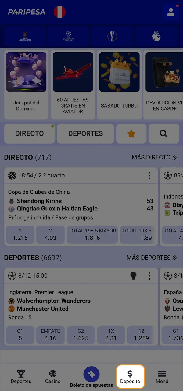 Entra en la caja de PariPesa y recarga tu saldo.