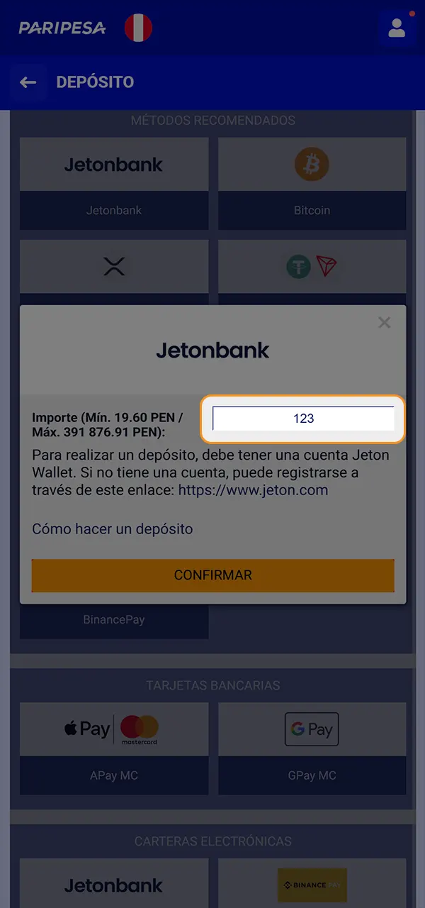 Regístrate y haz un depósito en PariPesa para descubrir todas las posibilidades.