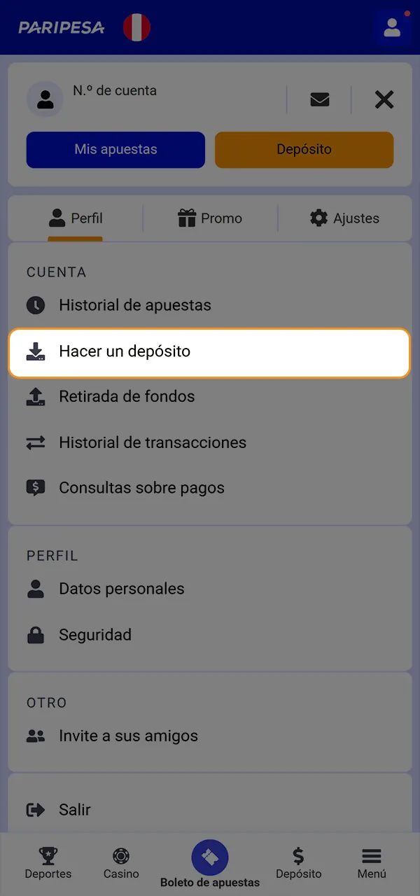 Recarga tu cuenta con un código promocional en PariPesa.