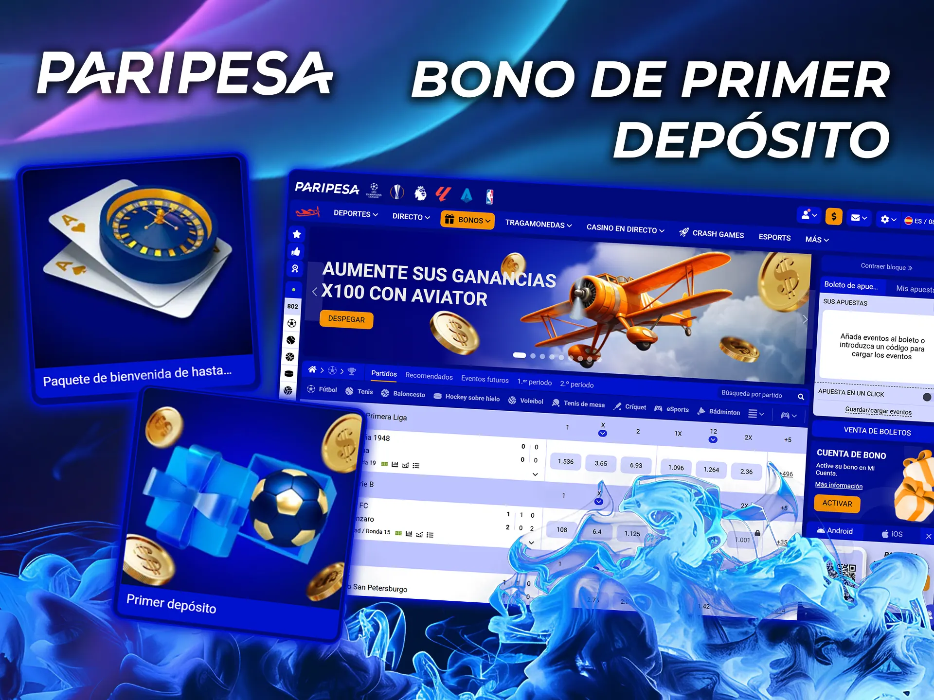 Activa el bono por primer depósito en PariPesa.