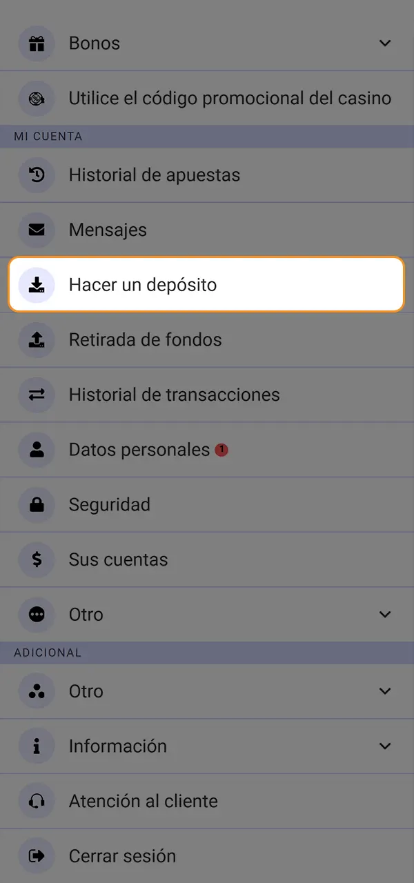 Abre un formulario de depósito en PariPesa y realiza tu primer ingreso.