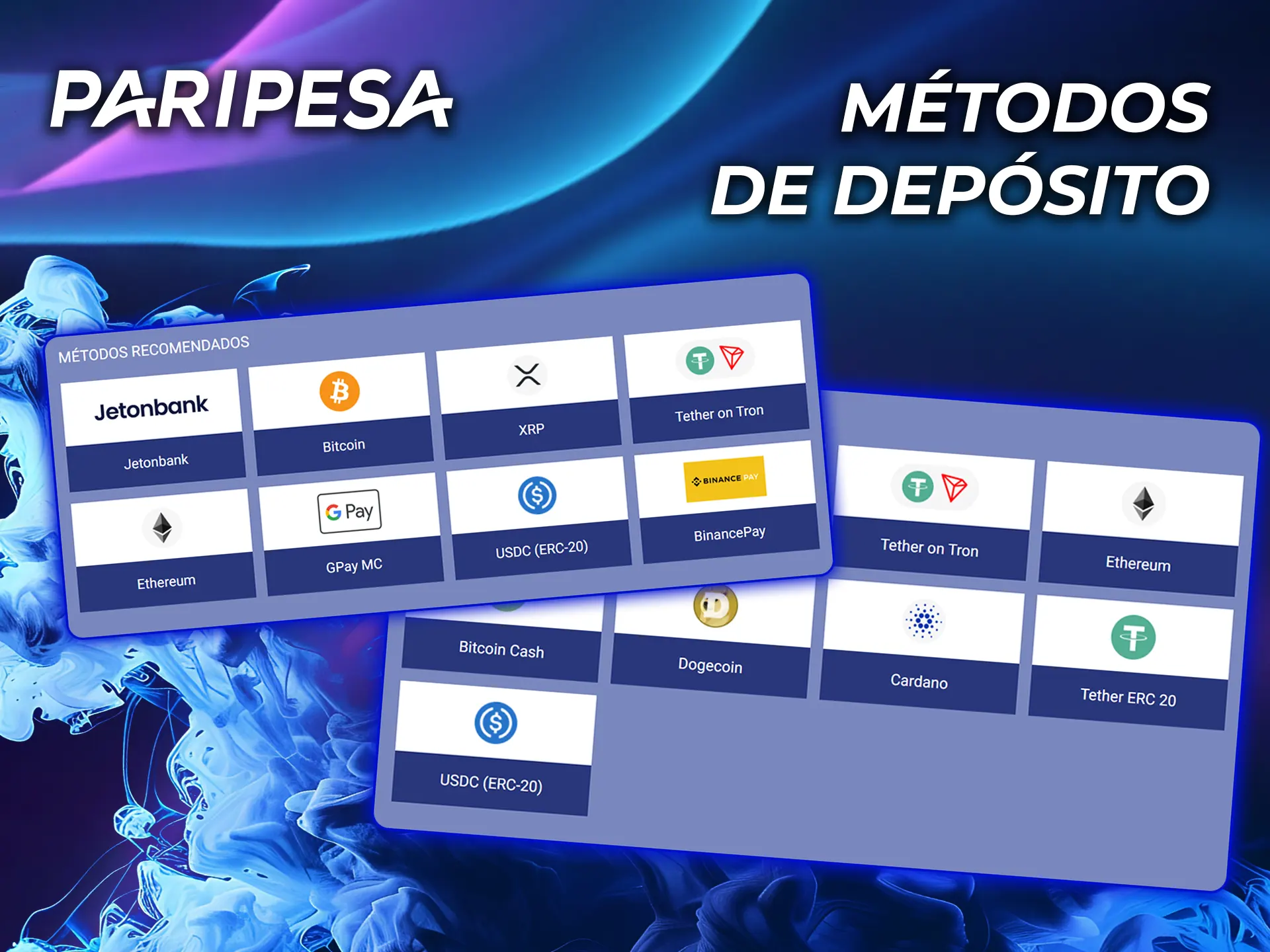 Consulte los métodos de depósito disponibles en PariPesa.