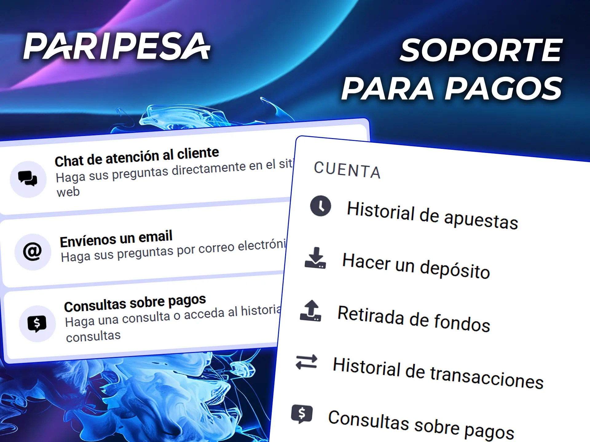 Ponte en contacto con el servicio de asistencia de PariPesa y resuelve tu duda.