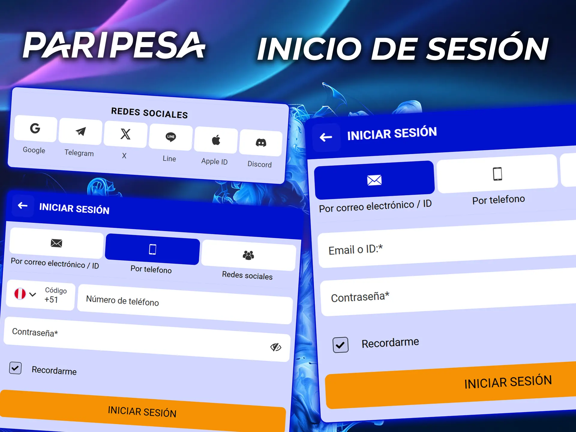 Inicia sesión en tu cuenta de PariPesa y empieza a jugar.