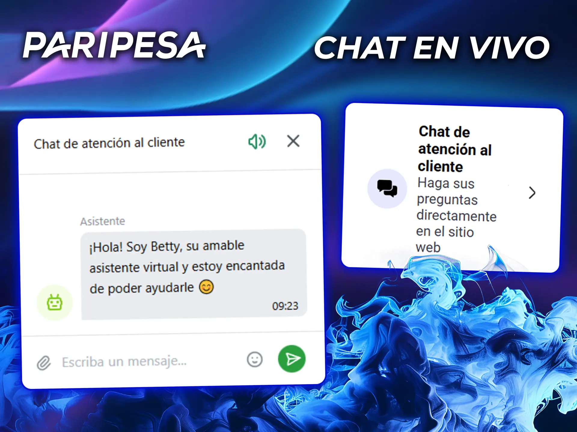 Abre el chat en vivo de PariPesa y obtén ayuda rápida.