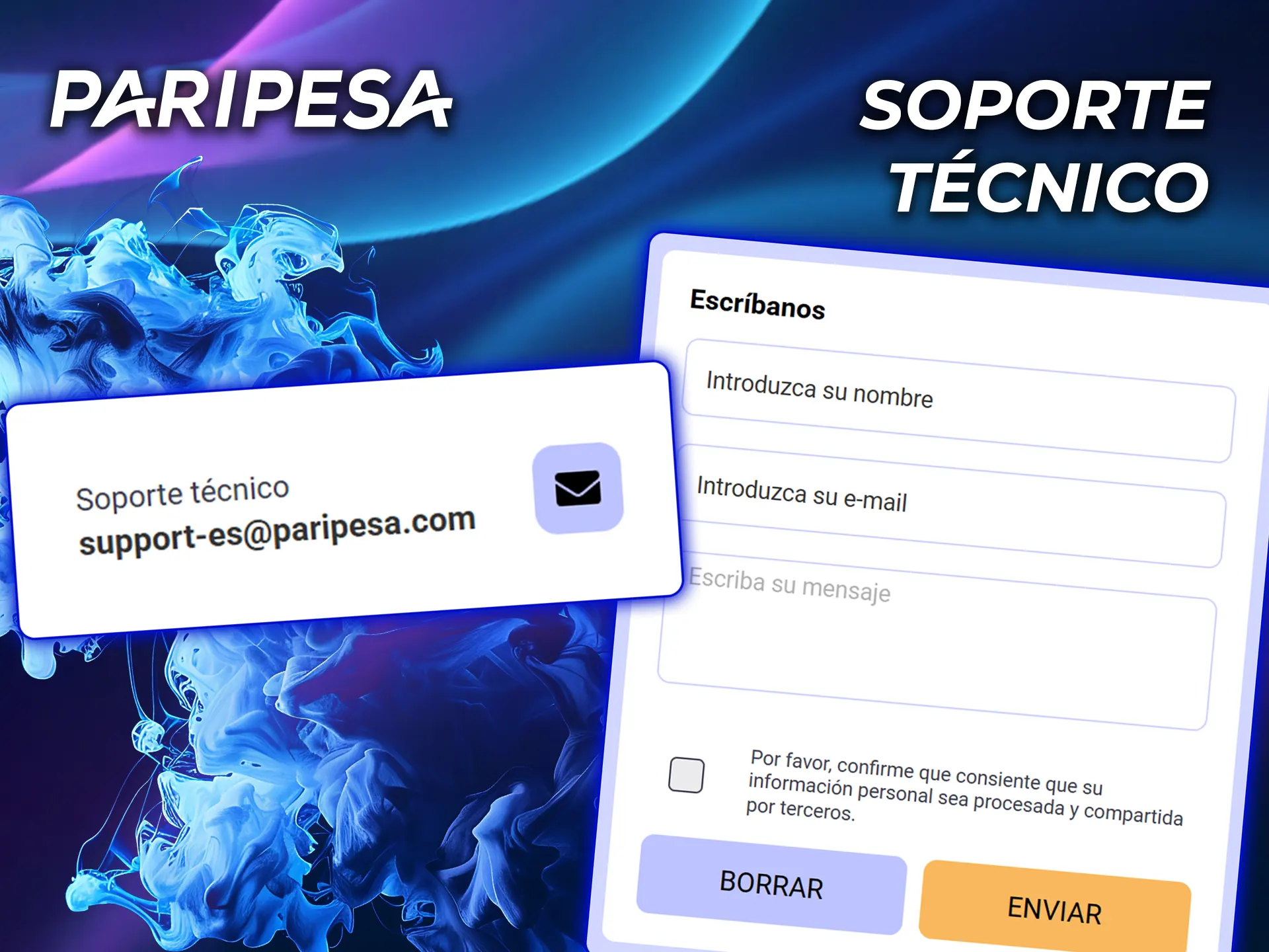 Ponte en contacto con el servicio técnico de PariPesa y resuelve tu problema rápidamente.